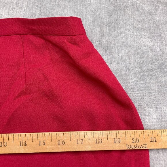 Talbots Skirt Suit 12/40 30Wx21L Red Wool Blend Classic Career 2pc USA VTG - Picture 13 of 16